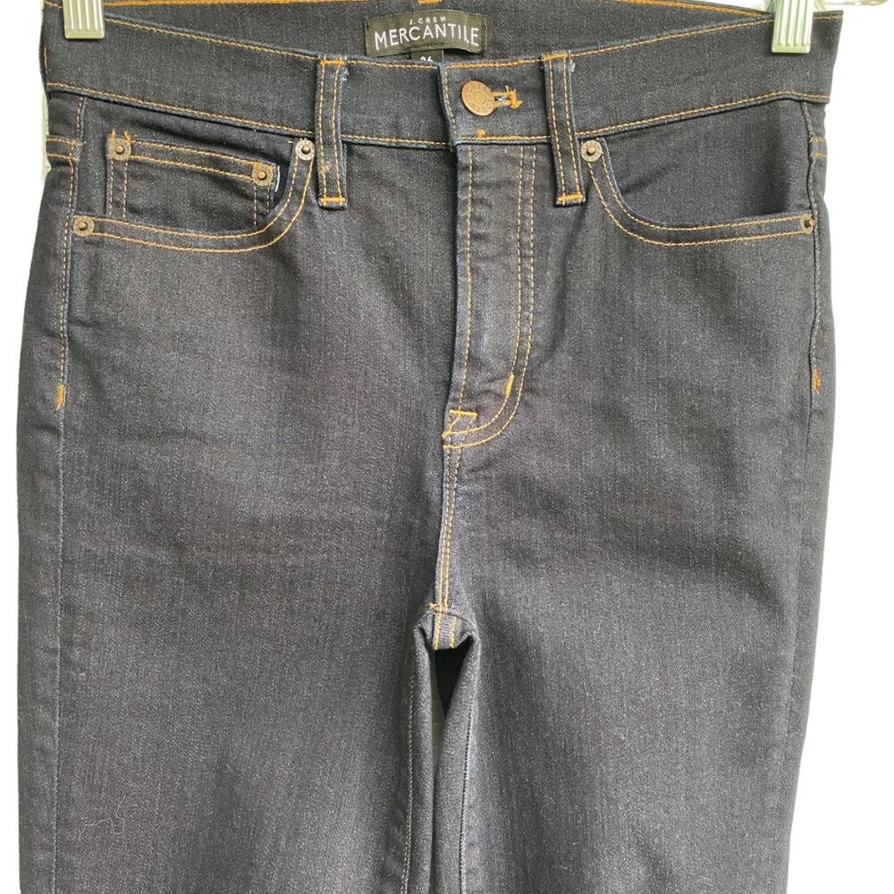 J. Crew Mercantile Women's Skinny Jeans Size 26 Actual 28X29 Dark Wash Stretch - Picture 5 of 16